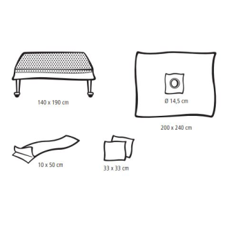 Kit de chirurgie mineure UNITEX HARTMANN avec drap de table renforcé, feuille adhésive pour fenêtre et plus encore-Lire la description
