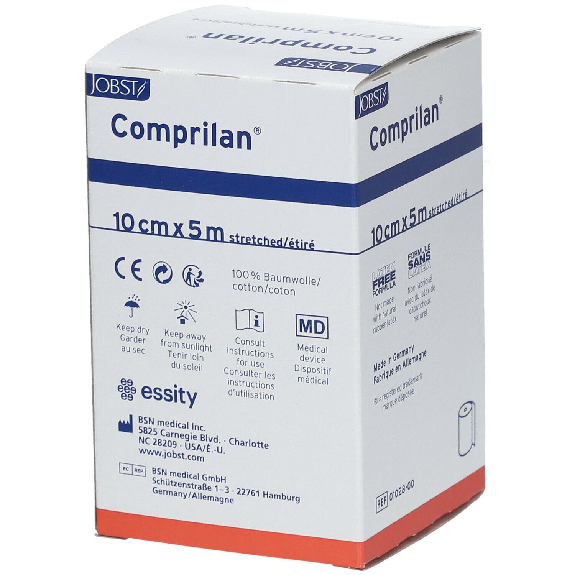 Benda di compressione in cotone 10cm x 5m per flebologia-Leggi tutto