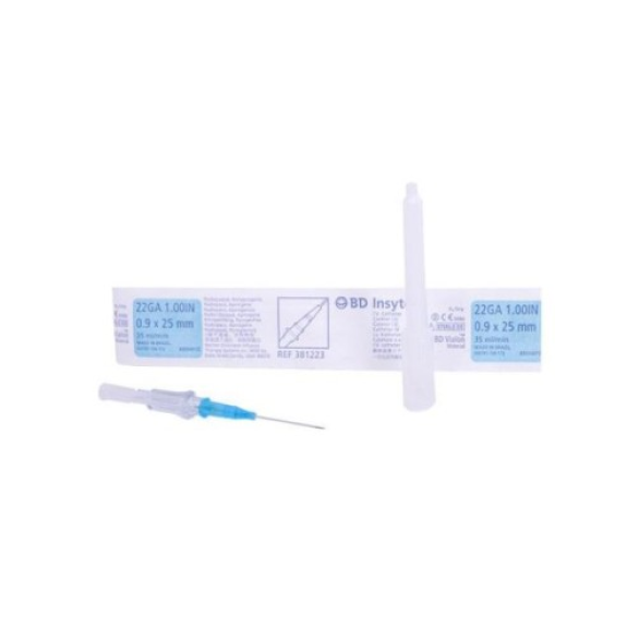 CATETER INSYTE 22 GA  0,9x25 MM AZUL (50 UDS.)-Leer más