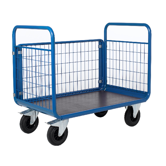 Carrello di movimentazione 3 lati grigliati 500kg-Leggi tutto