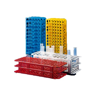 Reagenzglasgestell für 60 Röhrchen, 16 mm, weiß-Beschreibung lesen