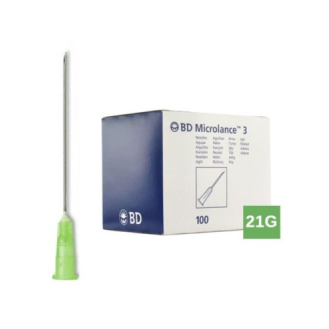 AGUJA 0,8mm X 25mm, 21G 1"  LUER CAJA 100 UDS. (verde) BD-Leer más