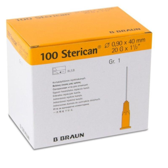 AGUJA 0.9mm X 40mm, 20G 1 y 1/2" LUER CAJA 100 UDS. AGUJA 0.9mm X 40mm, 20G 1 y 1/2" LUER CAJA 100 UDS.-Leer más