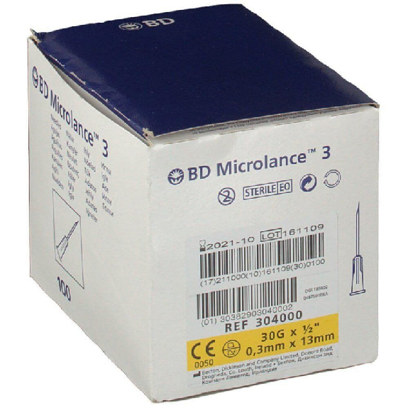 Aghi ipodermici sterili 0,3mm x 13mm 30G-Leggi tutto