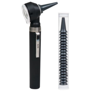 Otoscopio Kirchner Wilhelm Piccolight F.O. 2,5V con lente di ingrandimento girevole e custodia in nylon-Leggi tutto