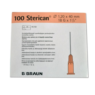 AIGUILLE 1,20mm X 40mm, 18G 1 1/2" BOÎTE 100 PCS (ROSE) BRAUN MEDICAL-Lire la description