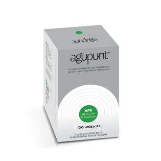 AGUJA DE PUNCION SECA (APS) REGULAR 0,16mm x 25mm CON GUIA (VERDE) CAJA 100 UD-Leer más