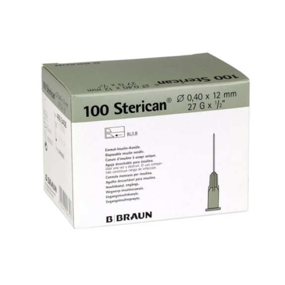 AGUJA 0,4mm X 12mm, LUER 27G 1/2" CAJA 100 UDS. (GRIS) BRAUN AGUJA 0,4mm X 12mm, LUER 27G 1/2" CAJA 100 UDS. (GRIS) BRAUN-Leer más