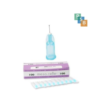 AGUJA MESOTERAPIA 31G 0,26X6 MESORELLE CAJA 100, (ANTES 32G) AZUL-Leer más