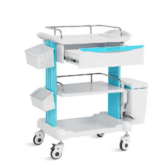 CHARIOT INFIRMIER AVEC SEAU POUR DÉCHETS ZIGERSAN-Lire la description