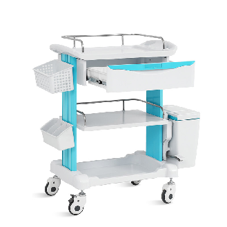 CHARIOT INFIRMIER AVEC SEAU POUR DÉCHETS ZIGERSAN-Lire la description