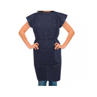 Blouse de patient sans manches bleu marine KLMED - Lot de 10-Lire la description