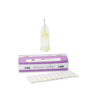 MESOTHERAPIE-NADEL 30G 0,3X12 MESORELLE SCHACHTEL 100 (GELB)-Beschreibung lesen