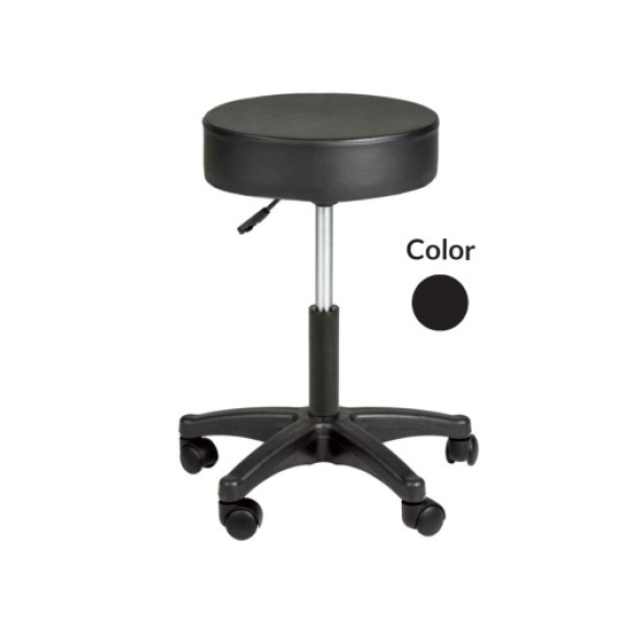 Drehhocker mit Rollen, Aluminiumfuß H186 - Farbe Schwarz-Beschreibung lesen