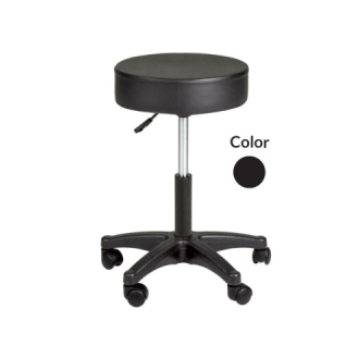 TABURETE GIRATORIO CON RUEDAS BASE ALUMINIO H186 -COLOR NEGRO--Leer más