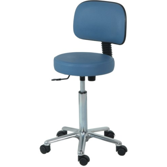 DREHBARER HOCKER MIT ROLLEN UND RÜCKENLEHNE ALUMINIUMBASIS H189 - STANDARD FARBE SCHWARZ-Beschreibung lesen