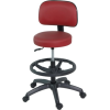 Taburete giratorio con ruedas y respaldo ajustable