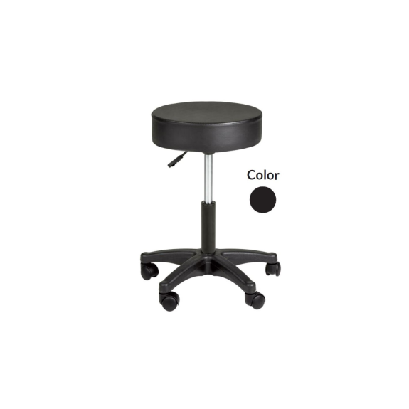 Drehhocker mit Rollen, ABS-Basis H156, Farbe Schwarz-Beschreibung lesen