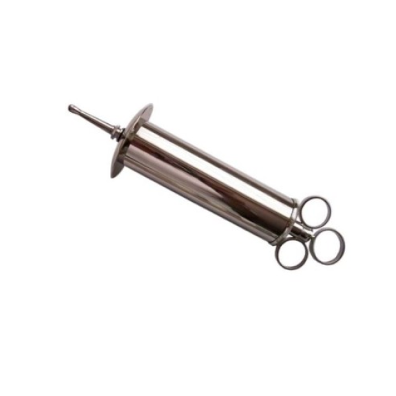 Seringue de nettoyage d'oreille réutilisable en acier inoxydable - 150cc-Lire la description