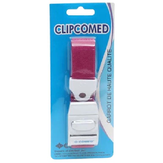Tourniquet adulte avec clip violet-Lire la description