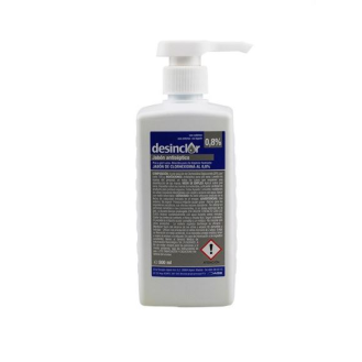 DESINCLOR CLORHEXIDINA JABONOSA 500CC CON BOMBA (0.8% JABON)-Leer más