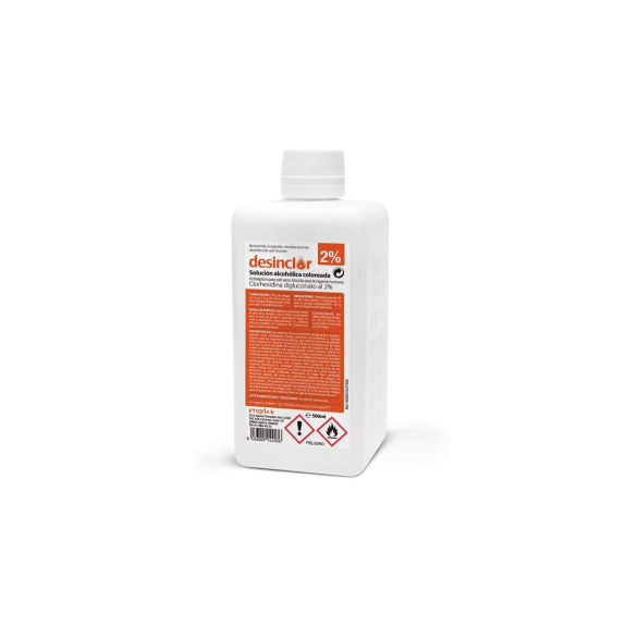 DESINCLOR CLORHEXIDINA AL 2%-SOLUCION ALCOHOLICA COLOREADA 500ML