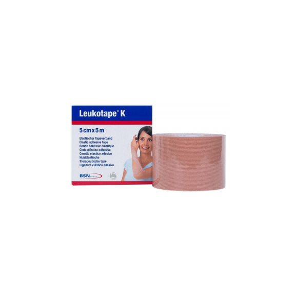 Venda adhesiva elástica neuromuscular Leukotape-K, 5cm x 5m, beige-Leer más