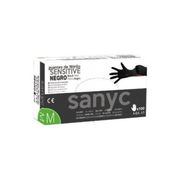 GUANTE NEGRO NITRILO SIN POLVO T-M CAJA 100 UNIDADES (SENSITIVE) GUANTE NEGRO NITRILO SIN POLVO T-M CAJA 100 UNIDADES (SENSITIVE)-Leer más