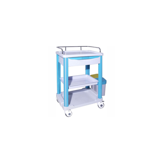 Carrello infermieristico in ABS con secchio per rifiuti-Leggi tutto