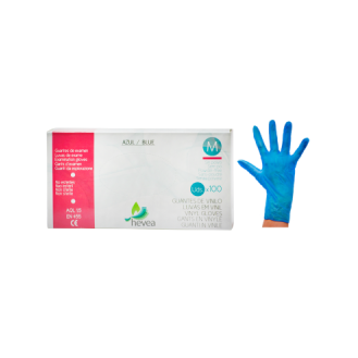 Guantes de vinilo azul, sin polvo, talla L - Caja de 100 uds.-Leer más