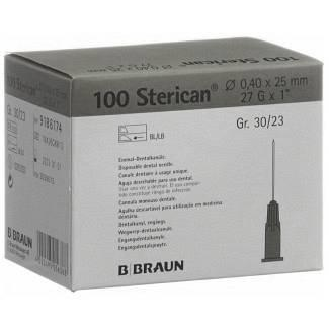 Aiguille hypodermique Sterican Braun Medical 27G x 1", 100 pcs/boîte-Lire la description