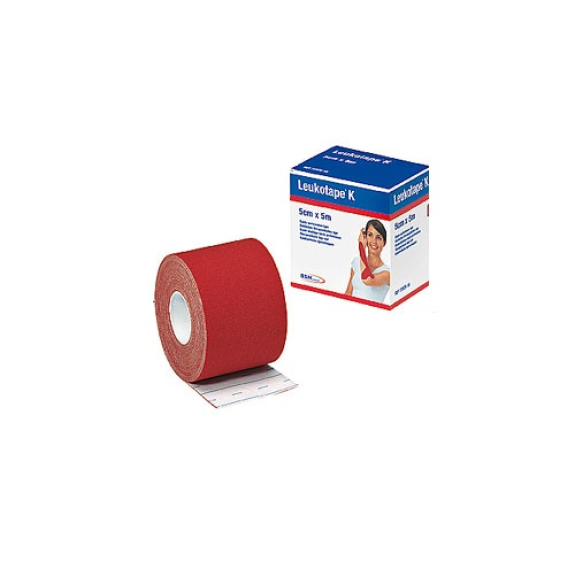 Leukotape-K Neuromuskuläre elastische Bandage, Rot, 5cm x 5m-Beschreibung lesen
