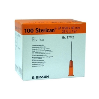 AGUJA 0,5mm X 40mm, 25G 1 1/2" CAJA 100 UDS. BRAUN MEDICAL-Leer más