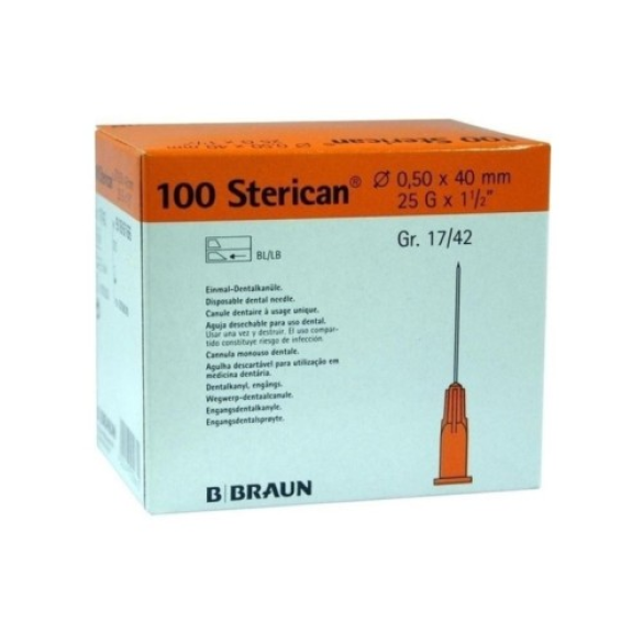 AGUJA 0,5mm X 40mm, 25G 1 1/2" CAJA 100 UDS. BRAUN MEDICAL AGUJA 0,5mm X 40mm, 25G 1 1/2" CAJA 100 UDS. BRAUN MEDICAL-Leer más