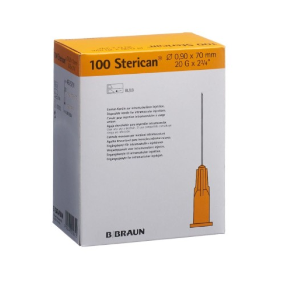 AGUJA 0.9mm X 70 mm, 20G X 2 3/4" CAJA 100 UDS. BRAUN MEDICAL AGUJA 0.9mm X 70 mm, 20G X 2 3/4" CAJA 100 UDS. BRAUN MEDICAL-Leer más