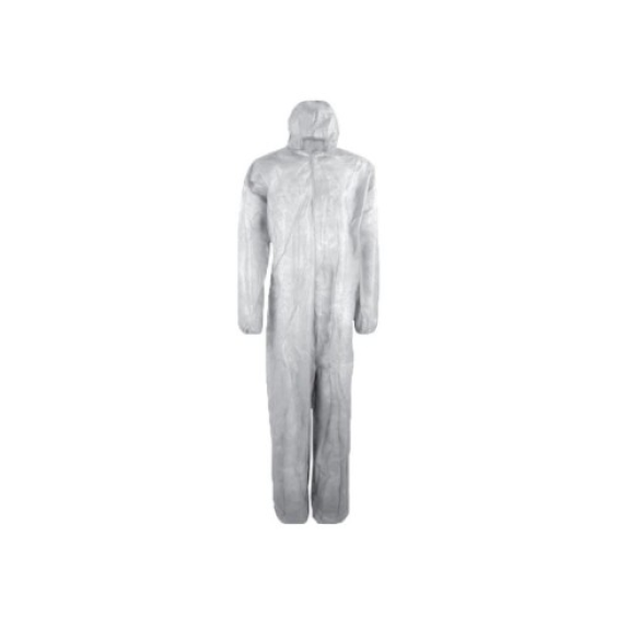 Combinaison de protection blanche en tissu non tissé PROLIMAX avec capuche, taille XL-Lire la description