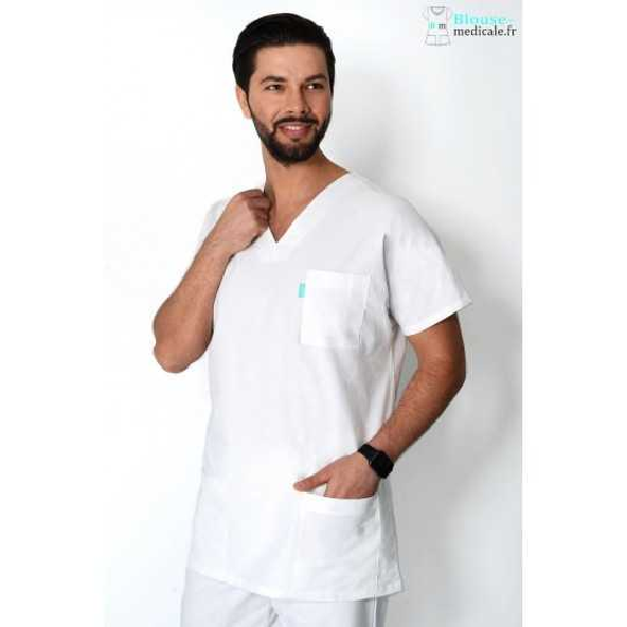 Tunique Medicale Unisexe Polycoton Alexine-Lire la description