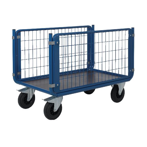 Chariot manutention 2 ridelles grillagées charge 500kg - 70 x 120 x 100cm Chariot manutention 2 ridelles grillagées charge 500kg - 70 x 120 x 100cm-Lire la description