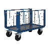 Chariot manutention 2 ridelles grillagées charge 500kg - 70 x 120 x 100cm