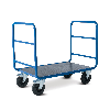 Chariot manutention avec 2 dossiers tubulaires charge 500kg - 70 x 100 x 100cm