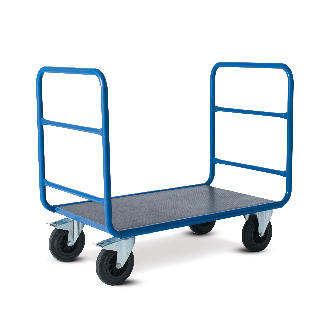 Chariot manutention avec 2 dossiers tubulaires charge 500kg - 70 x 100 x 100cm-Lire la description