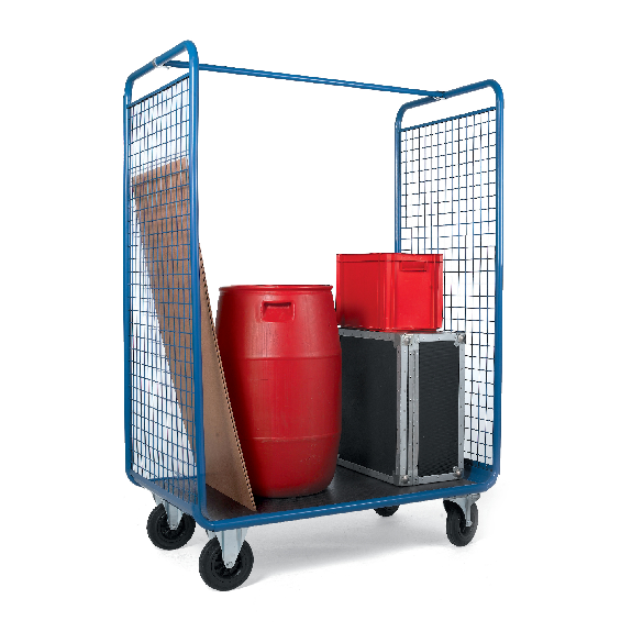 Carrello di movimentazione reticolato grande altezza 2 lati-Leggi tutto