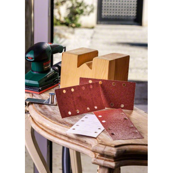 Schleifblatt-Set für Schwingschleifer, 25-teilig, 8 Löcher, 93 x 230 mm, 60-240-Beschreibung lesen