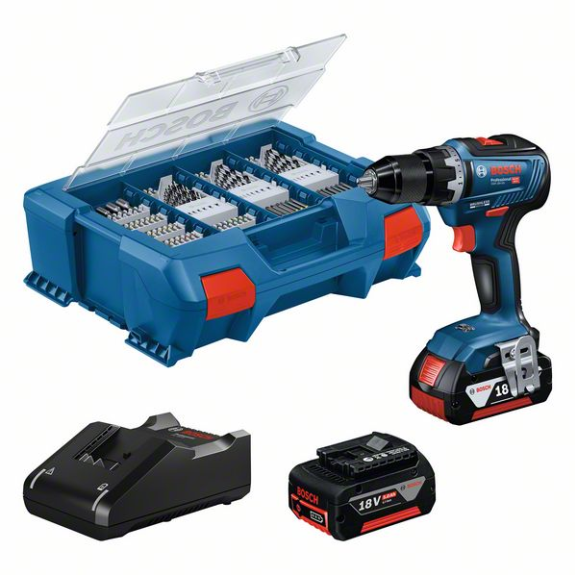 Perceuse-visseuse sans fil Bosch GSR 18V-55, 2 x batteries GBA 18V 5,0Ah, botier en L Pick & Click-Leer más