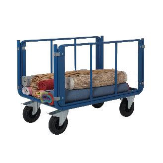 Chariot manutention 2 ridelles tubulaires charge 500kg - 70 x 100 x 100cm-Lire la description