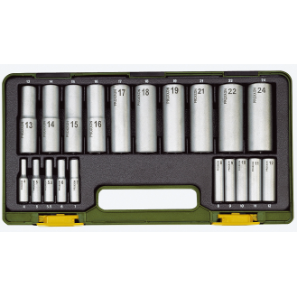 Proxxon Tiefbett-Steckschlsselsatz, 1/4" + 1/2" (20-teilig)-Beschreibung lesen