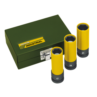 Proxxon IMPACT Steckschlsselsatz 1/2", 85mm lang (3-teilig - 17, 19, 21 mm)-Lire la description