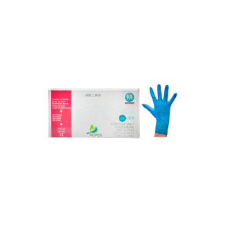 Gants en vinyle bleu sans poudre taille M-Lire la description
