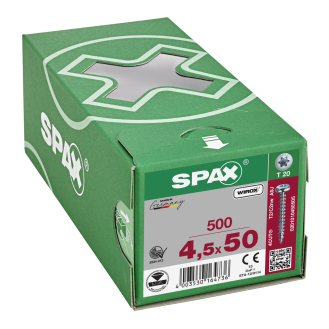 SPAX Halbrundkopf T-Star Plus T20 Vollgewinde WIROX 4,5x50mm (500)-Beschreibung lesen