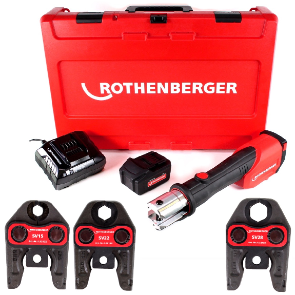Rothenberger ROMAX 4000 Akku-Radialpressen 18V + 1x Akku 4Ah + Ladegerät + Koffer-Beschreibung lesen